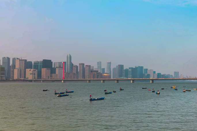 杭州西兴大桥大范围延时摄影