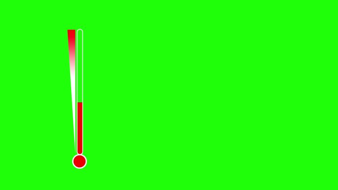 带有绿色屏幕背景的空气温度测量仪动画。