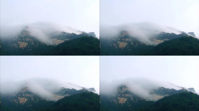 沂源鲁山大山云雾缭绕山上日出山上