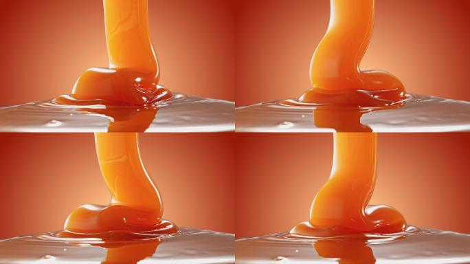 折叠桃子糖浆蜜糖视频广告素材