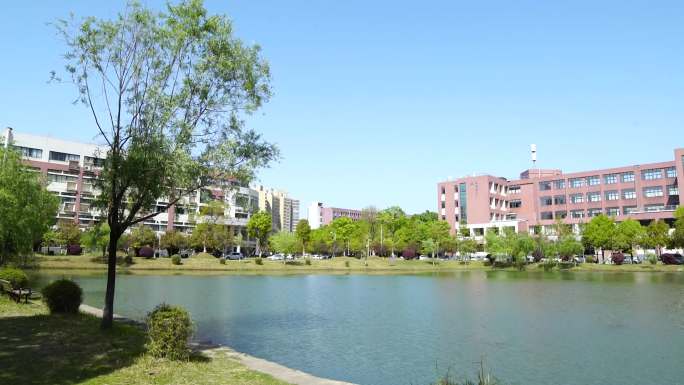 武汉纺织大学航拍校园空镜头