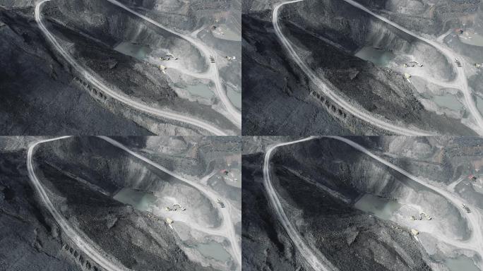 露天煤矿鸟瞰图生态破坏
