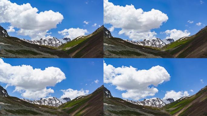 独库公路 雪山 哈希勒根隧道前 新疆天山