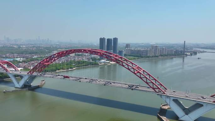 广州新光大桥航拍视频素材4K御三