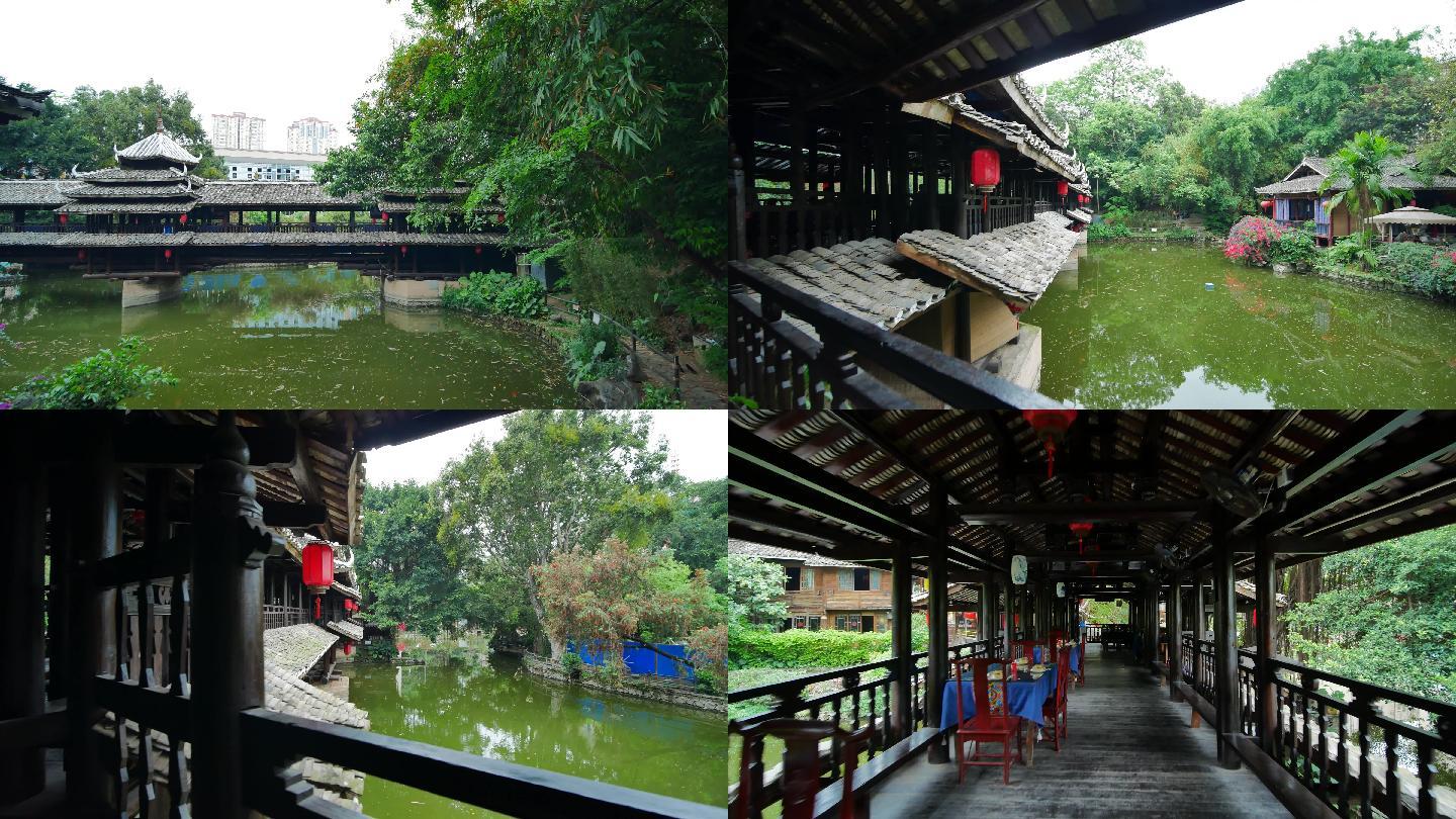 广西少数民族侗族村寨风雨桥