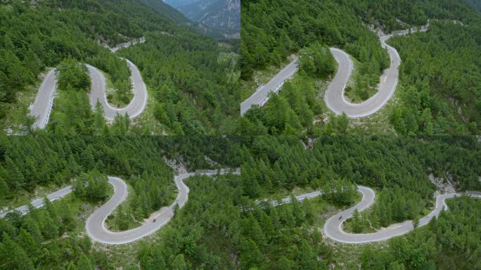 空中盘旋的山路盘山道