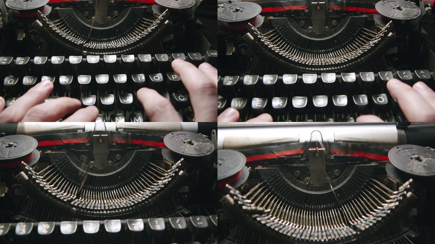 打字机特写字母老式打字机