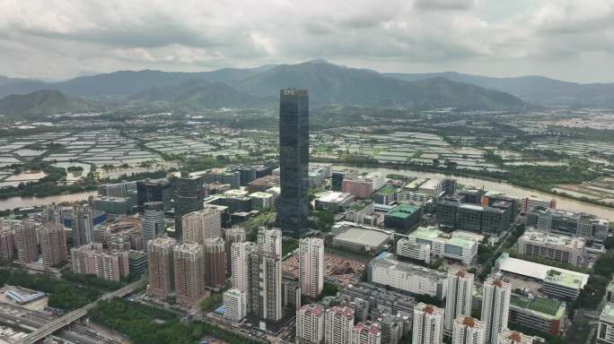 深圳福田口岸河套地区航拍