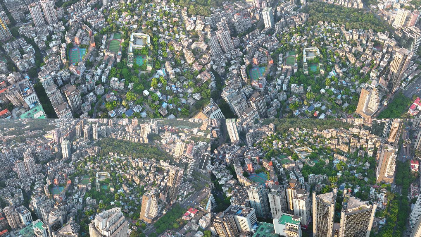 广州华侨新村航拍视频素材4K御三