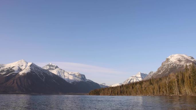 冰川国家公园麦克唐纳湖日落的时间推移