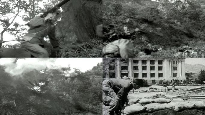 抗美援朝中国志愿军穿越树林