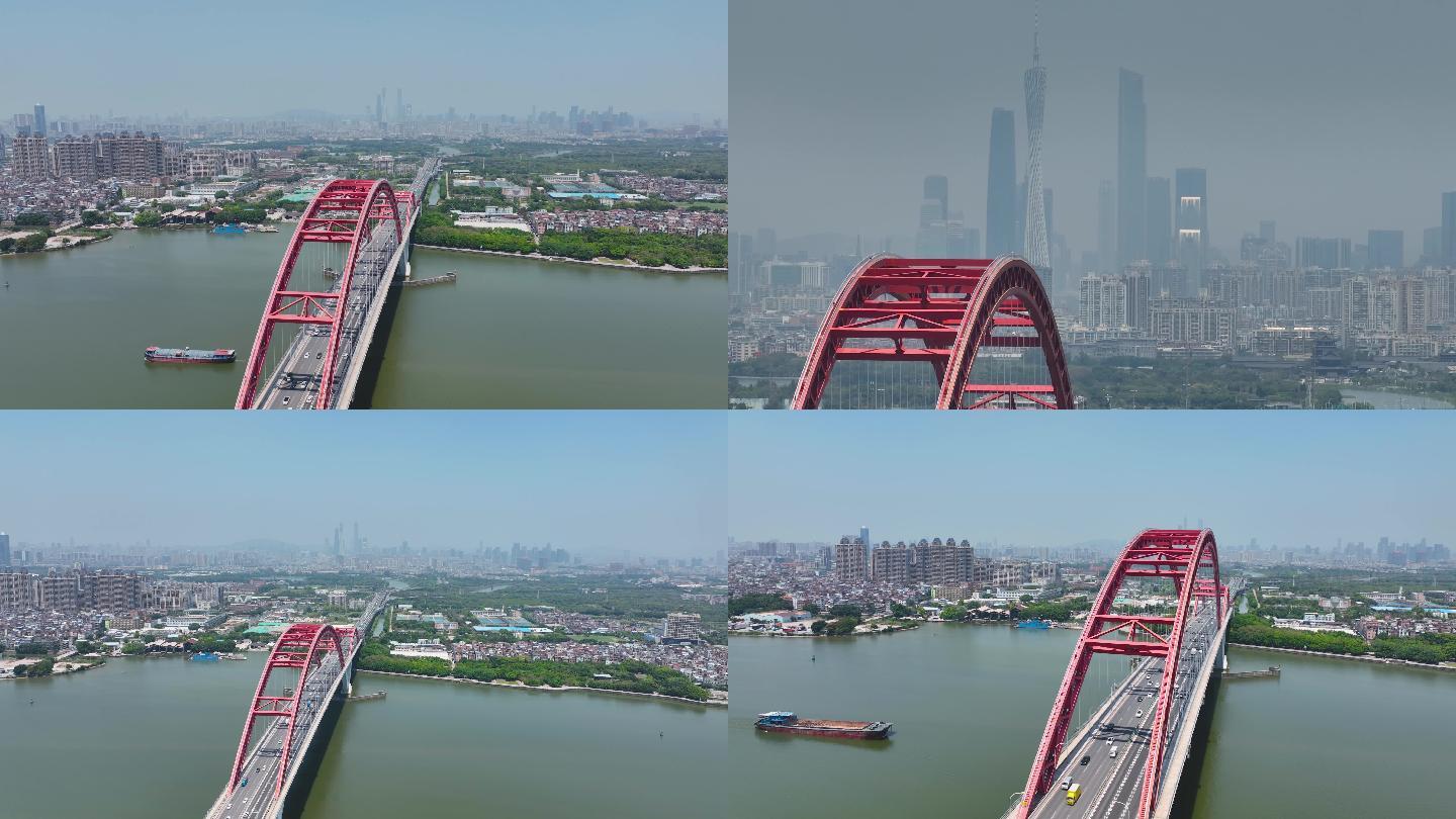 广州新光大桥航拍视频素材4K御三