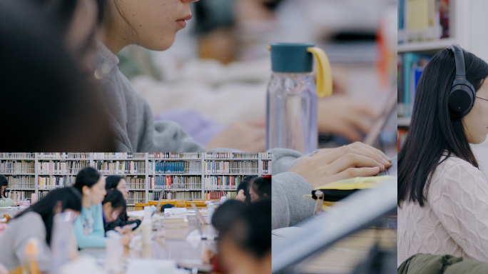 大学图书馆  看书 校园 学习强国 阅读