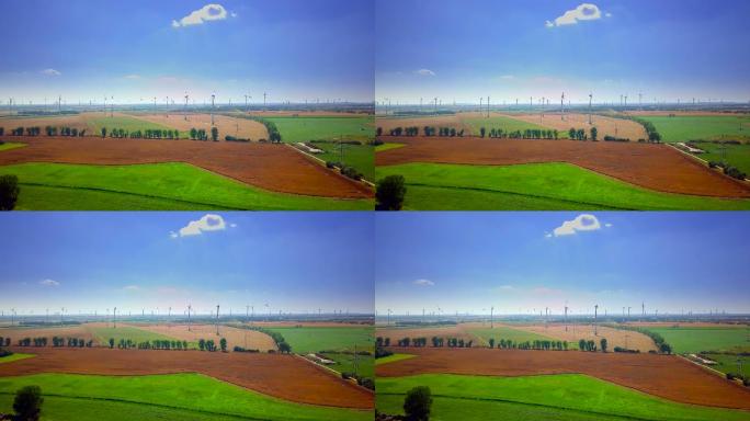 德国一座清洁发电风电场的延时视频