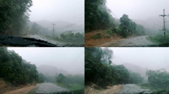 在暴雨中驾驶第一人称视角