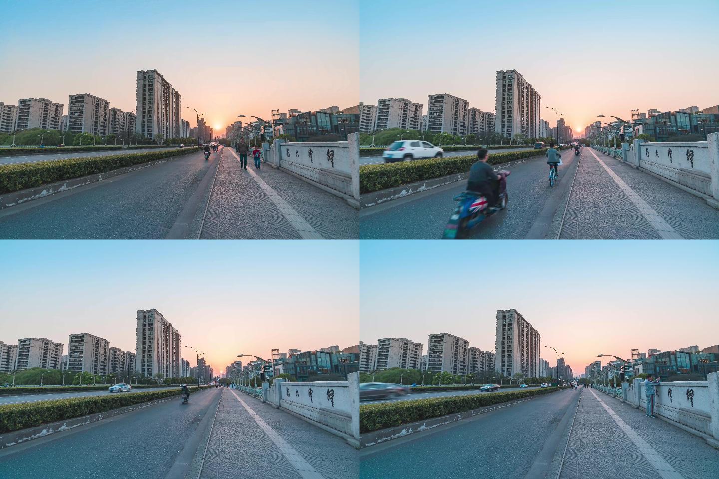 杭州大运河登云大桥-日落延时摄影