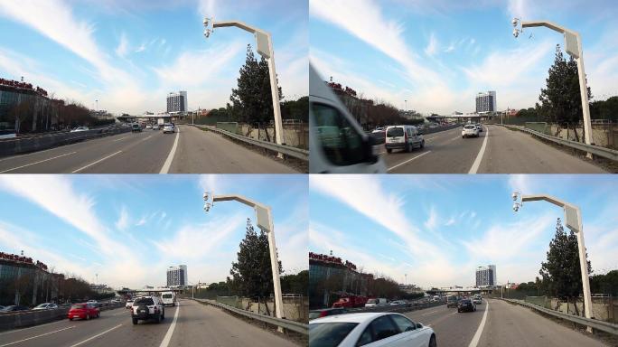 交通摄像头监控违规、超速、道路监控CCTV库存视频、高清分辨率、报警器、摄像头-摄影设备、汽车