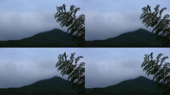 暴风雨来临前山间云雾