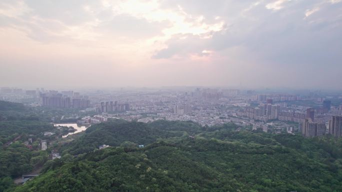 成都龙泉山航拍成都全景5k