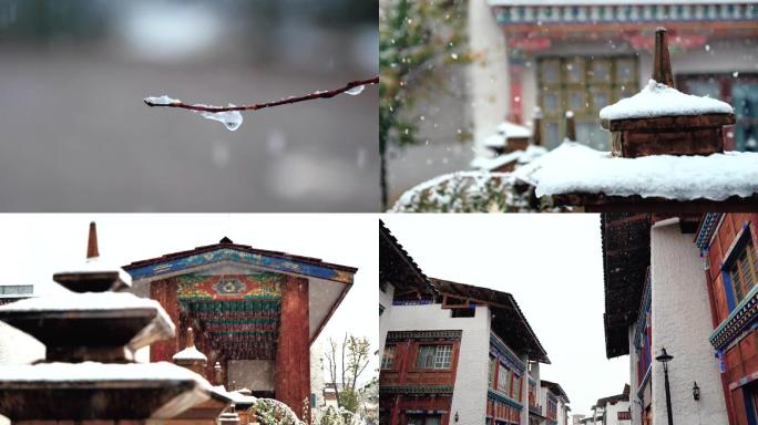 西藏林芝鲁朗镇雪景