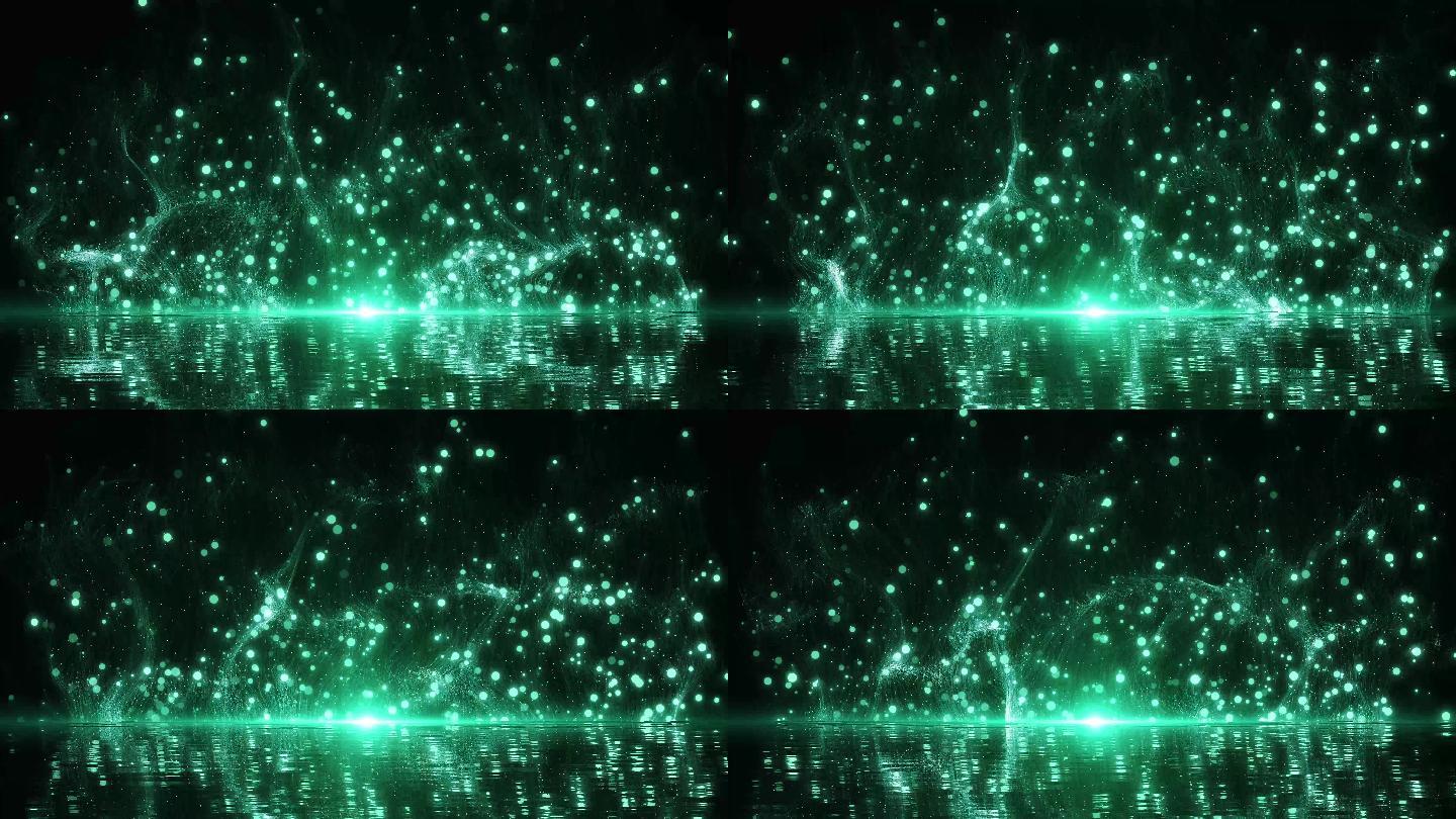 绿光流动粒子湖