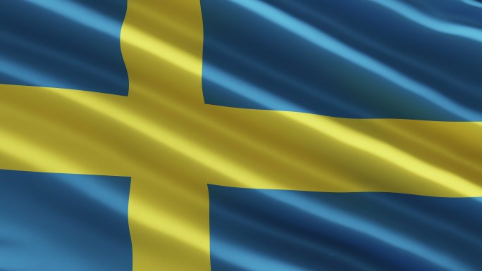 风概念背景下的瑞典国旗