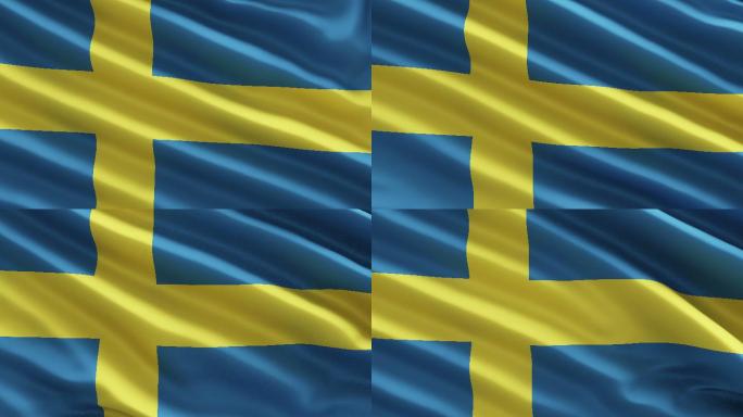风概念背景下的瑞典国旗
