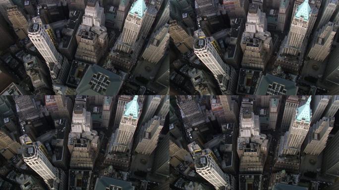 曼哈顿市中心鸟瞰图——美国纽约金融区