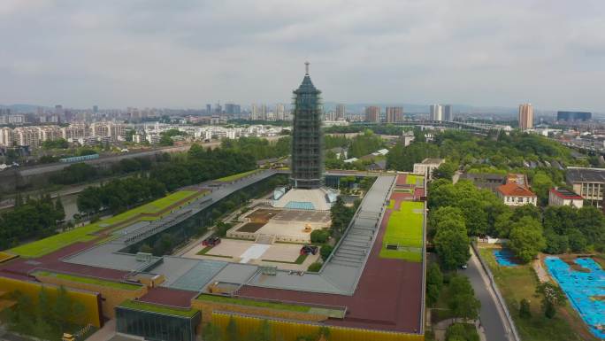 4K航拍南京地标建筑大报恩寺