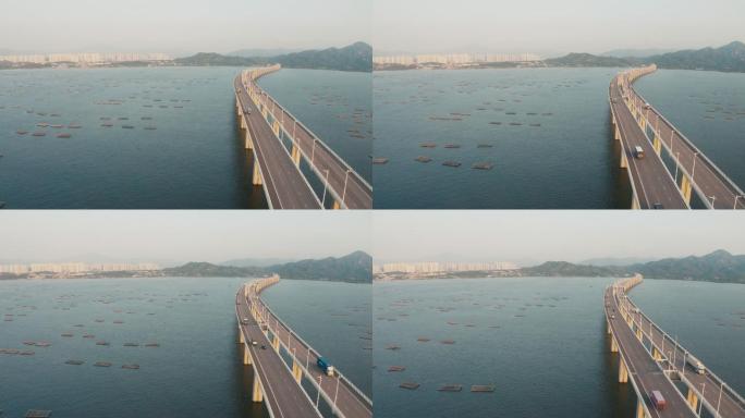 深圳湾大桥景观高速公路道路立交桥车流量交