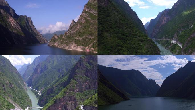 航拍雅砻江大峡谷  山水风景