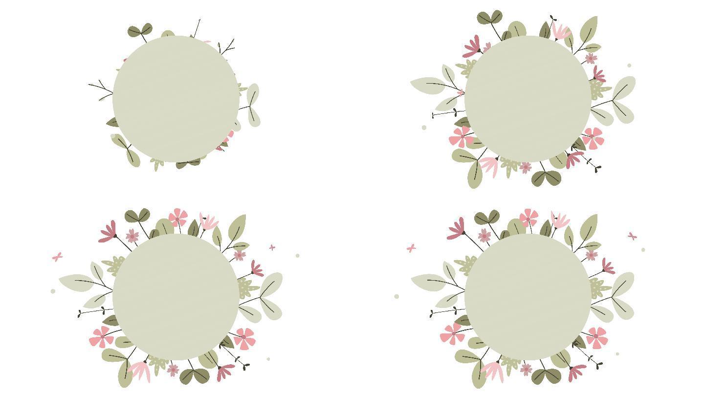 带复制空间的春季花框动画