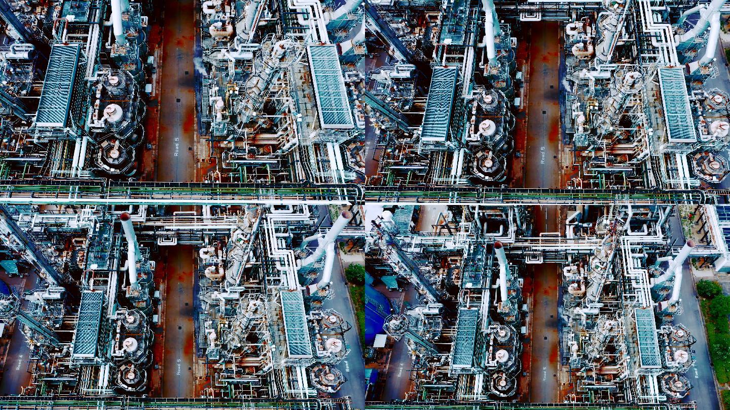 石油化工厂和炼油工业鸟瞰图