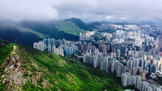 香港九龙狮子山下的市区，著名地标