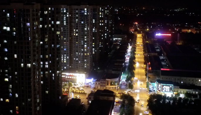 疫情下 燕郊夜景 城市夜景 车流 楼群