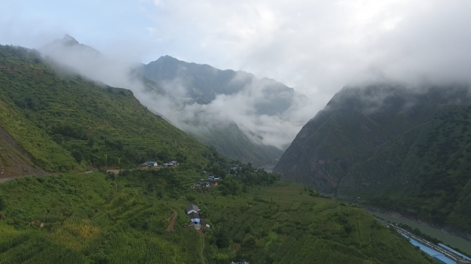 唯美云海山脉 航拍云贵川河流 山川