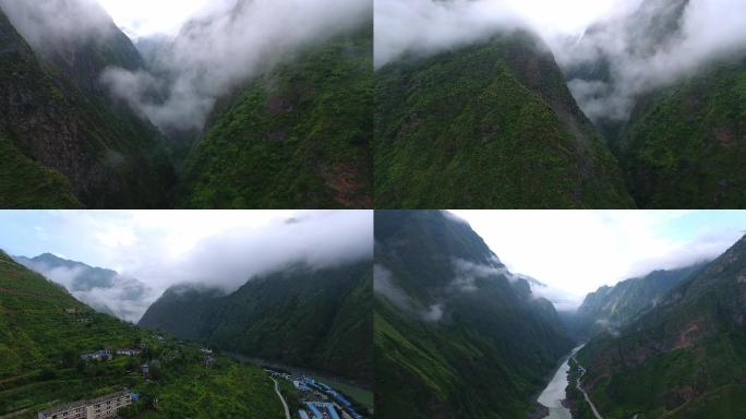 唯美云海山脉 航拍云贵川河流 山川