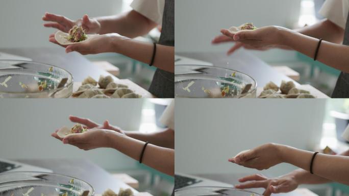 日本女厨师在网上举办的虚拟烹饪课堂活动中制作家常菜
