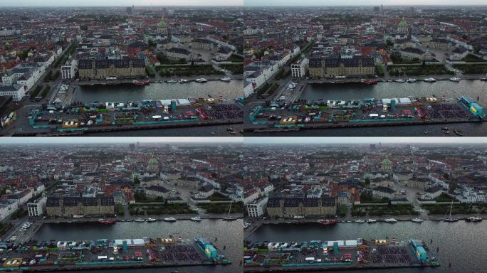 哥本哈根外国场景码头水上都市
