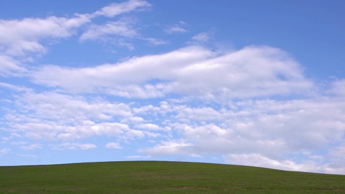 大草原的蓝天白云延时
