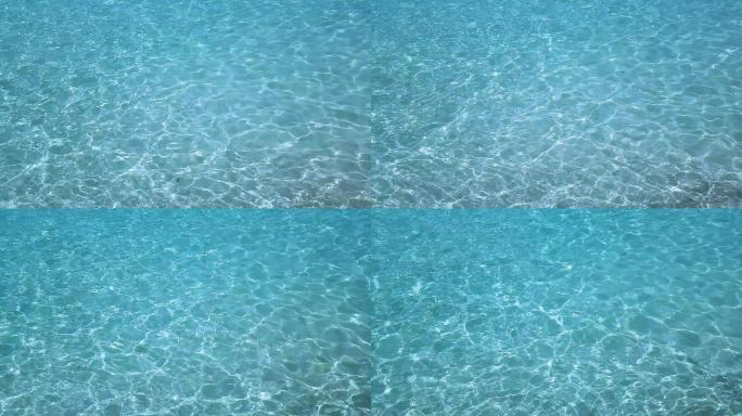 清澈的绿松石海水游泳池池水海面湖面