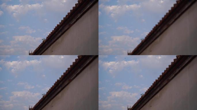 泉州西街开元寺屋檐定点拍摄燕尾脊天空风景