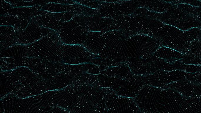 全息投影 蓝色线条粒子抽象波浪 透明通道