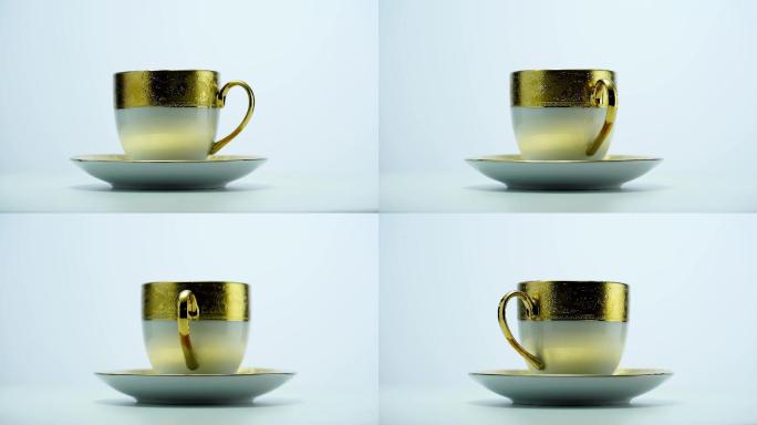 金线茶杯碟饮品茶水热水餐具