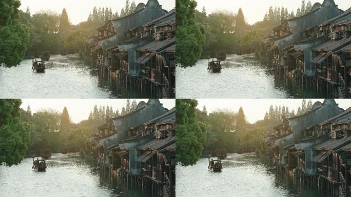 中国乌镇的古代水乡。