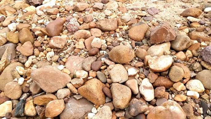 河边寻宝寻找奇石怪石寻找宝石河滩挖石