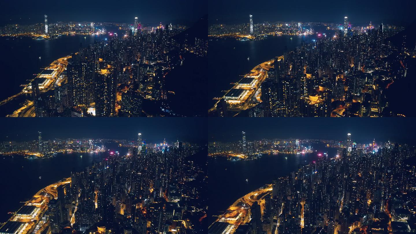 香港城市夜景繁华都市香江东方之珠