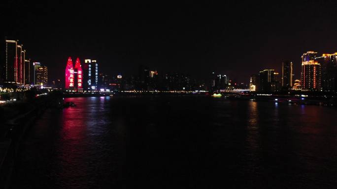 重庆长江索道夜景无调色