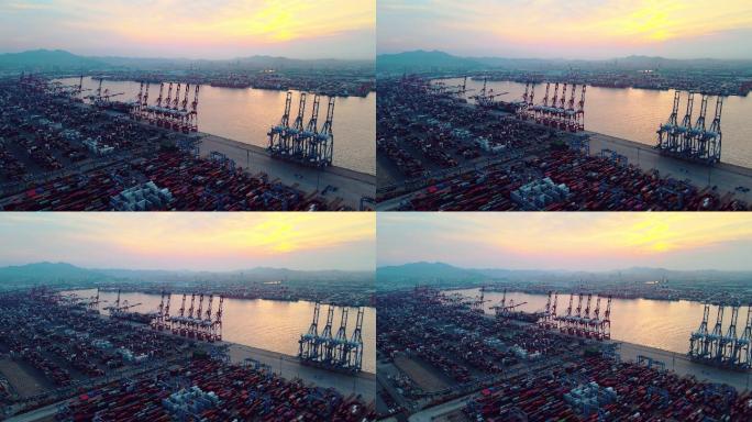 亚洲中国青岛港的集装箱