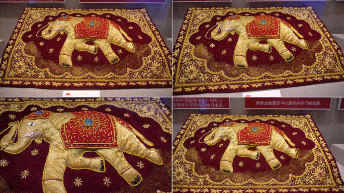 南博会印度宝石大象挂毯